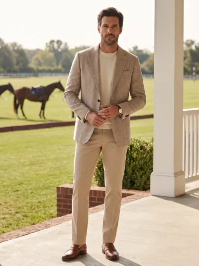 Beige Linen Blazer