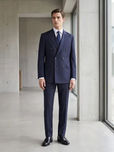 Navy Double-Breasted Blazer