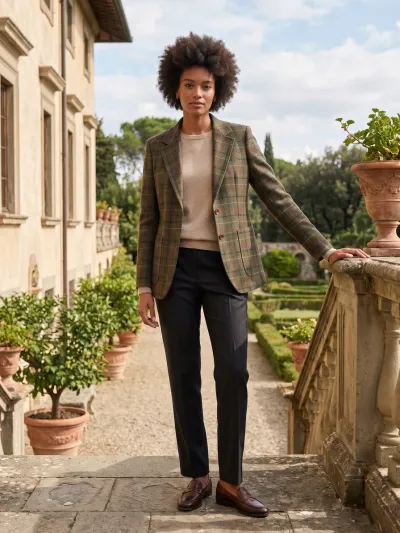 Green Plaid Blazer