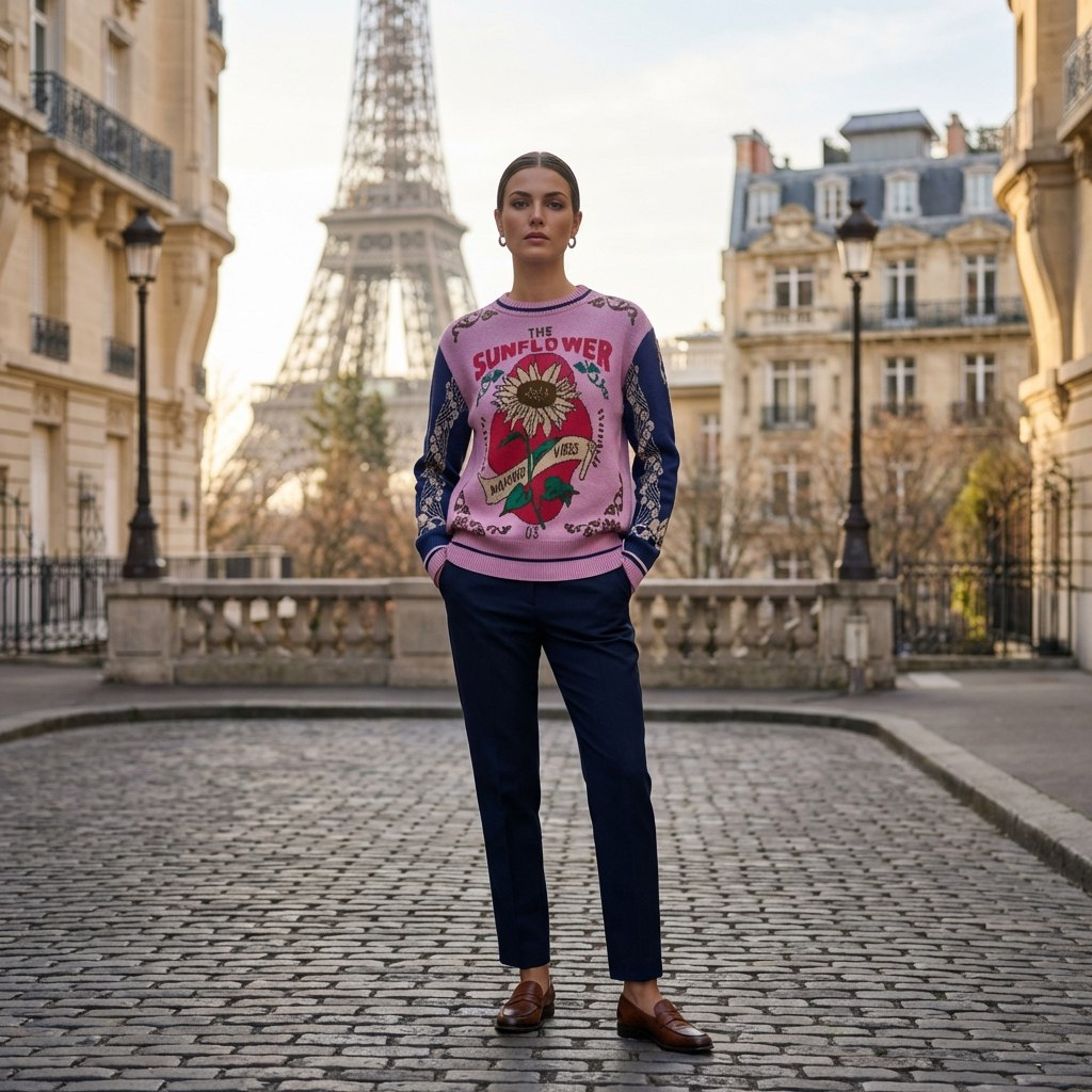 The Knit Sunflower Crewneck